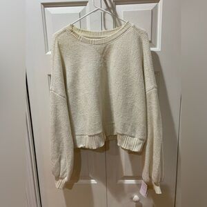 Auden cream colored long sleeve top XL